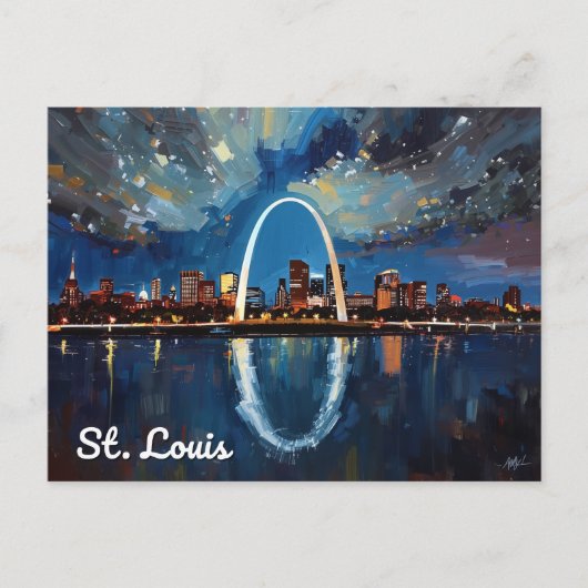 St Louis Gateway Arch Stadskunst Briefkaart (Voorkant)