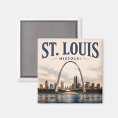 St. Louis Gateway Silhouette Magneet (Voorkant / Achterkant)