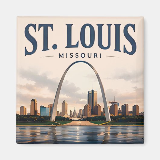 St. Louis Gateway Silhouette Magneet (Voorkant)