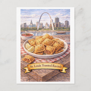 St. Louis Geroosterde Ravioli (Amerikaanse Voedsel Briefkaart
