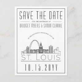 St. Louis | Gestileerde skyline De datum opslaan Briefkaart