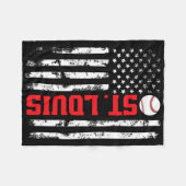 St. Louis Honkbal Usa Vlag Fleece Deken (Voorkant (Horizontaal))