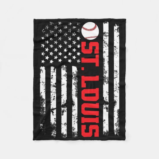 St. Louis Honkbal Usa Vlag Fleece Deken (Voorkant)