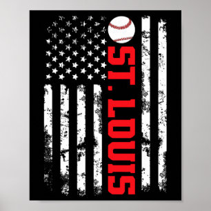 St. Louis Honkbal Usa Vlag Poster