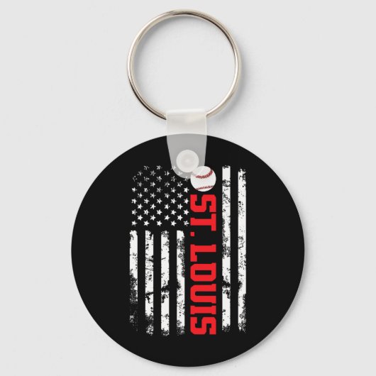St. Louis Honkbal Usa Vlag Sleutelhanger (Voorkant)
