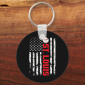 St. Louis Honkbal Usa Vlag Sleutelhanger (Voorkant)