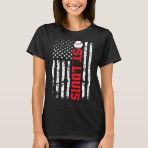 St. Louis Honkbal Usa Vlag  T-shirt