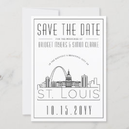 St. Louis Huwelijk Gestileerde Silhouet Bewaar de Kaart