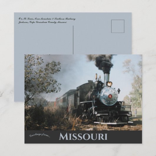St. Louis Iron Mountain & Southern Railway Missour Briefkaart (Voorkant / Achterkant)