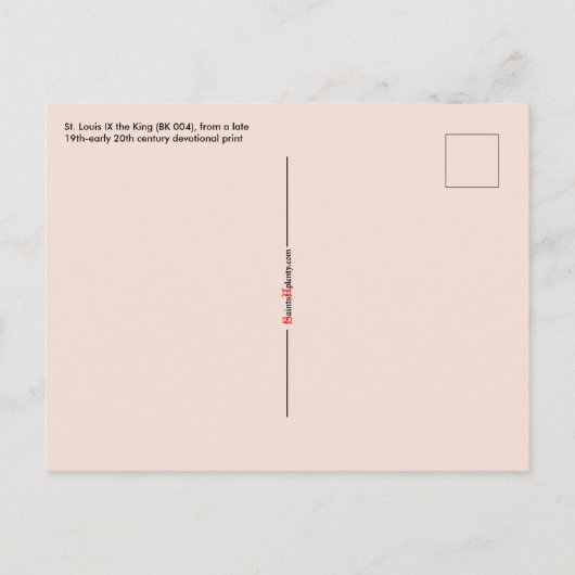 St. Louis IX de Koning (BK 004) Briefkaart (Achterkant)