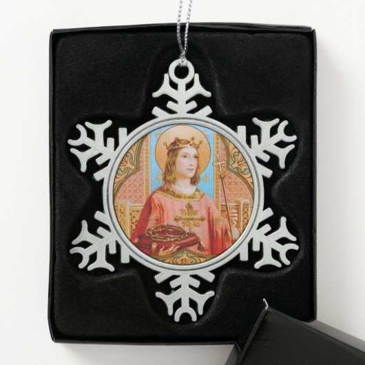 St. Louis IX de Koning (BK 004) Tin Sneeuwvlok Ornament (Kistje)