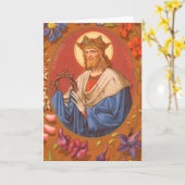 St. Louis IX de Koning (PM05) Blanco groet Kaart (Gele Bloem)