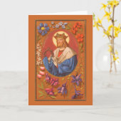 St. Louis IX de Koning (PM05) Blanco groet Kaart (Gele Bloem)