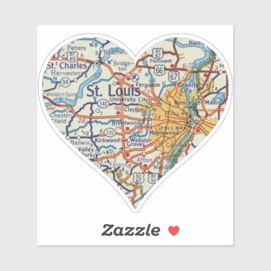 St. Louis Kaart Sticker (Vel)