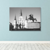 St. Louis-kathedraal - Jackson Square Canvas Afdruk (Insitu (Houten vloer))