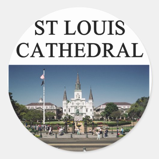 ST LOUIS KATHEDRAAL New Orleans Ronde Sticker (Voorkant)