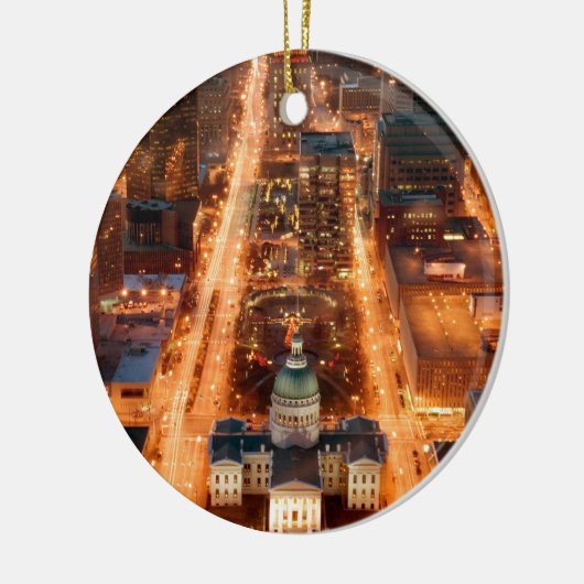 St. Louis-kerstUitzicht Keramisch Ornament (Links)