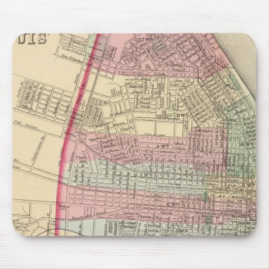 St Louis Map door Mitchell Muismat (Voorkant)