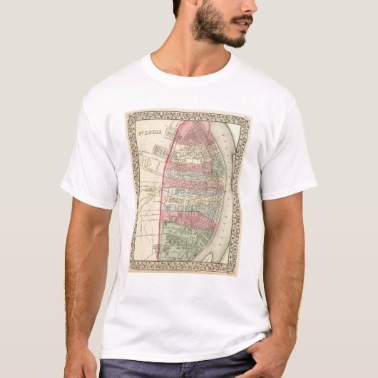 St Louis Map door Mitchell T-shirt (Voorkant)