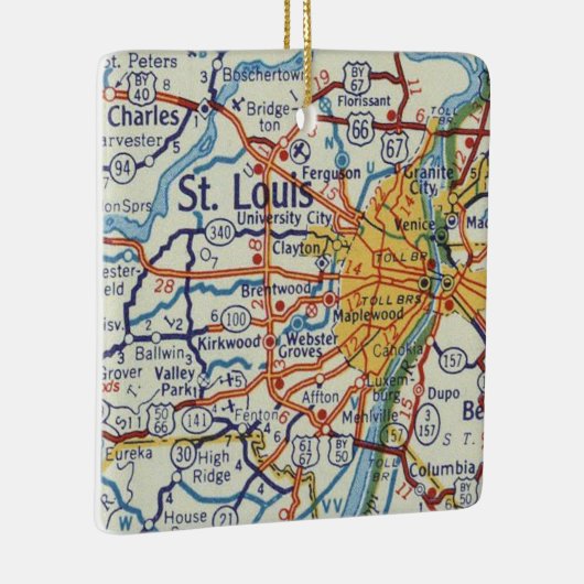 St. Louis Map Keramisch Ornament (Rechts)