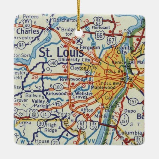 St. Louis  Map Keramisch Ornament (Achterkant)
