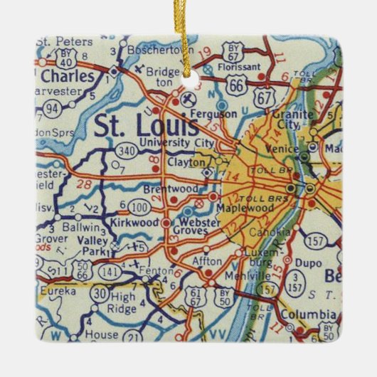 St. Louis  Map Keramisch Ornament (Voorkant)
