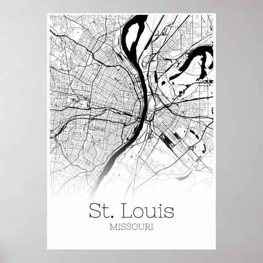St. Louis Map - Missouri - City Map Poster (Voorkant)