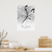 St. Louis Map - Missouri - City Map Poster (Keuken)