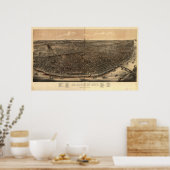 St. Louis Missouri 1896 Antiek Panorama Poster (Keuken)