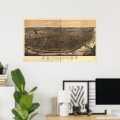 St. Louis Missouri 1896 Antiek Panorama Poster (Thuiskantoor)