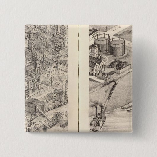 St. Louis, Missouri 2 Vierkante Button 5,1 Cm (Voorkant)