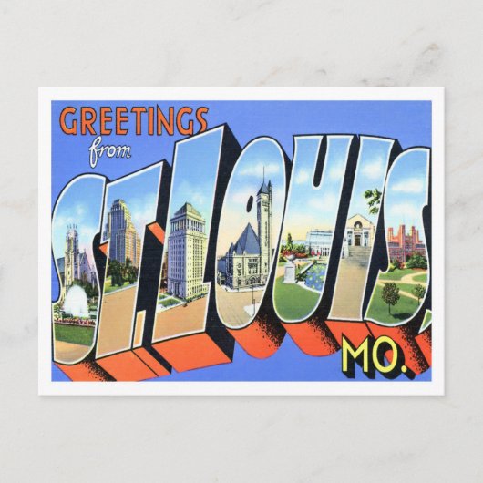 St. Louis, Missouri  Big Letters Briefkaart (Voorkant)