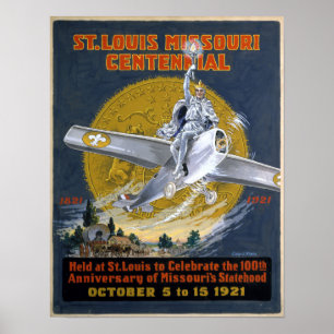 St. Louis Missouri Centennial 1921 Poster
