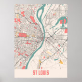 St. Louis - Missouri Chalk City Map Poster (Voorkant)