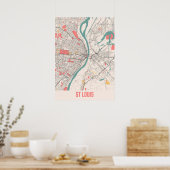 St. Louis - Missouri Chalk City Map Poster (Keuken)