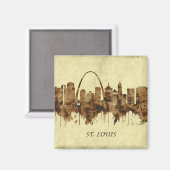 St. Louis Missouri Cityscape Magneet (Voorkant / Achterkant)