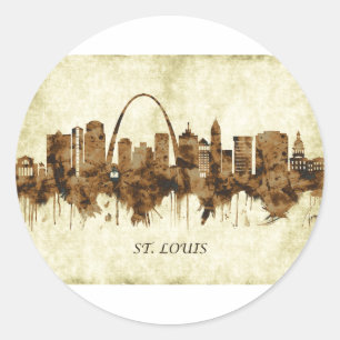 St. Louis Missouri Cityscape Ronde Sticker