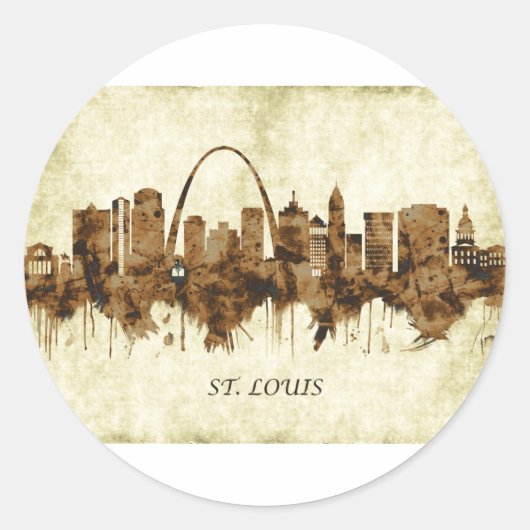 St. Louis Missouri Cityscape Ronde Sticker (Voorkant)