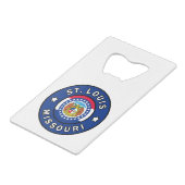 St. Louis Missouri Creditkaart Flessenopener (Voorkant Gekanteld)