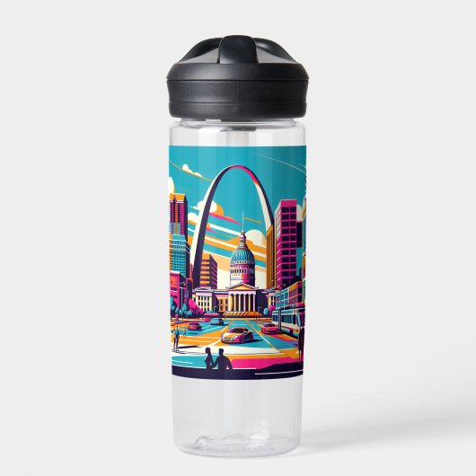St Louis, Missouri | De Gateway Arch gepersonalise Waterfles (Voorkant)