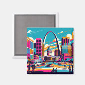 St Louis, Missouri | De gateway-boog Magneet (Voorkant / Achterkant)