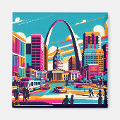 St Louis, Missouri | De gateway-boog Magneet (Voorkant)