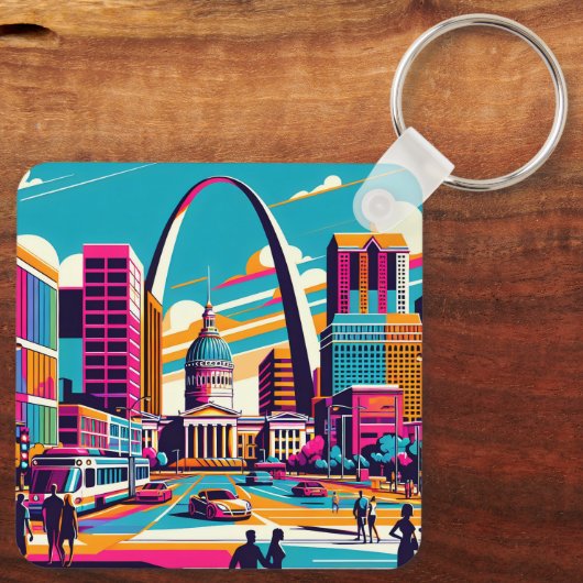 St Louis, Missouri | De gateway-boog Sleutelhanger (Achterkant)