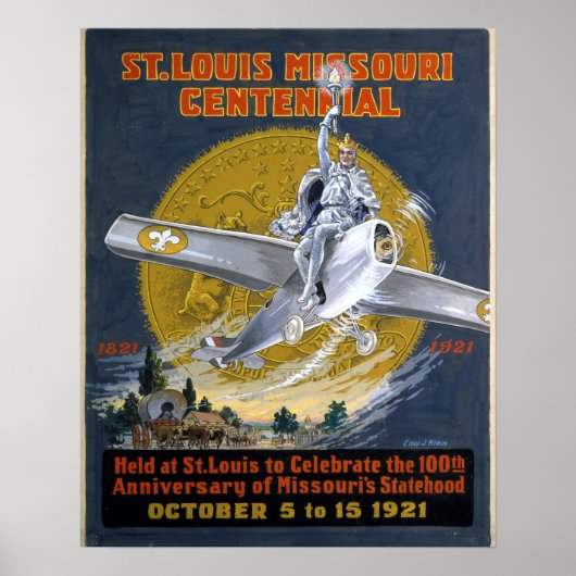 St. Louis Missouri Eeuwfeest 1921 Poster (Voorkant)