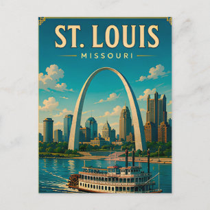 🌉 St Louis Missouri Gateway Arch Uitzichten Briefkaart