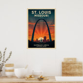 St. Louis Missouri Gateway Arch V01 Poster (Keuken)