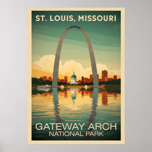 St. Louis Missouri Gateway Arch V02 Poster (Voorkant)