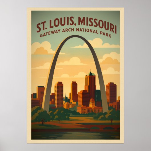 St. Louis Missouri Gateway Arch V03 Poster (Voorkant)
