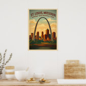 St. Louis Missouri Gateway Arch V03 Poster (Keuken)