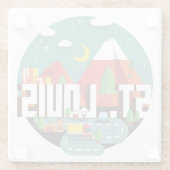 St. Louis, Missouri Geometric Design Glazen Onderzetter (Achterkant)